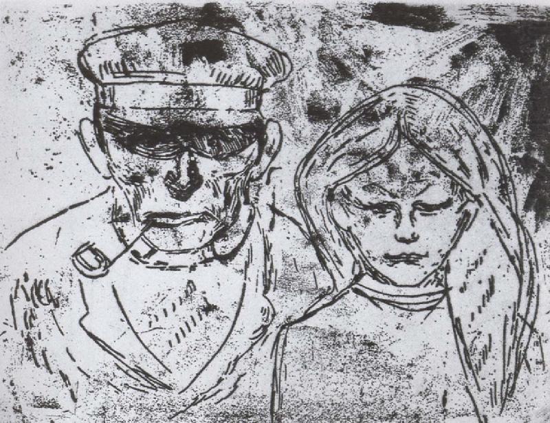 Fisherman and his daughter, Edvard Munch